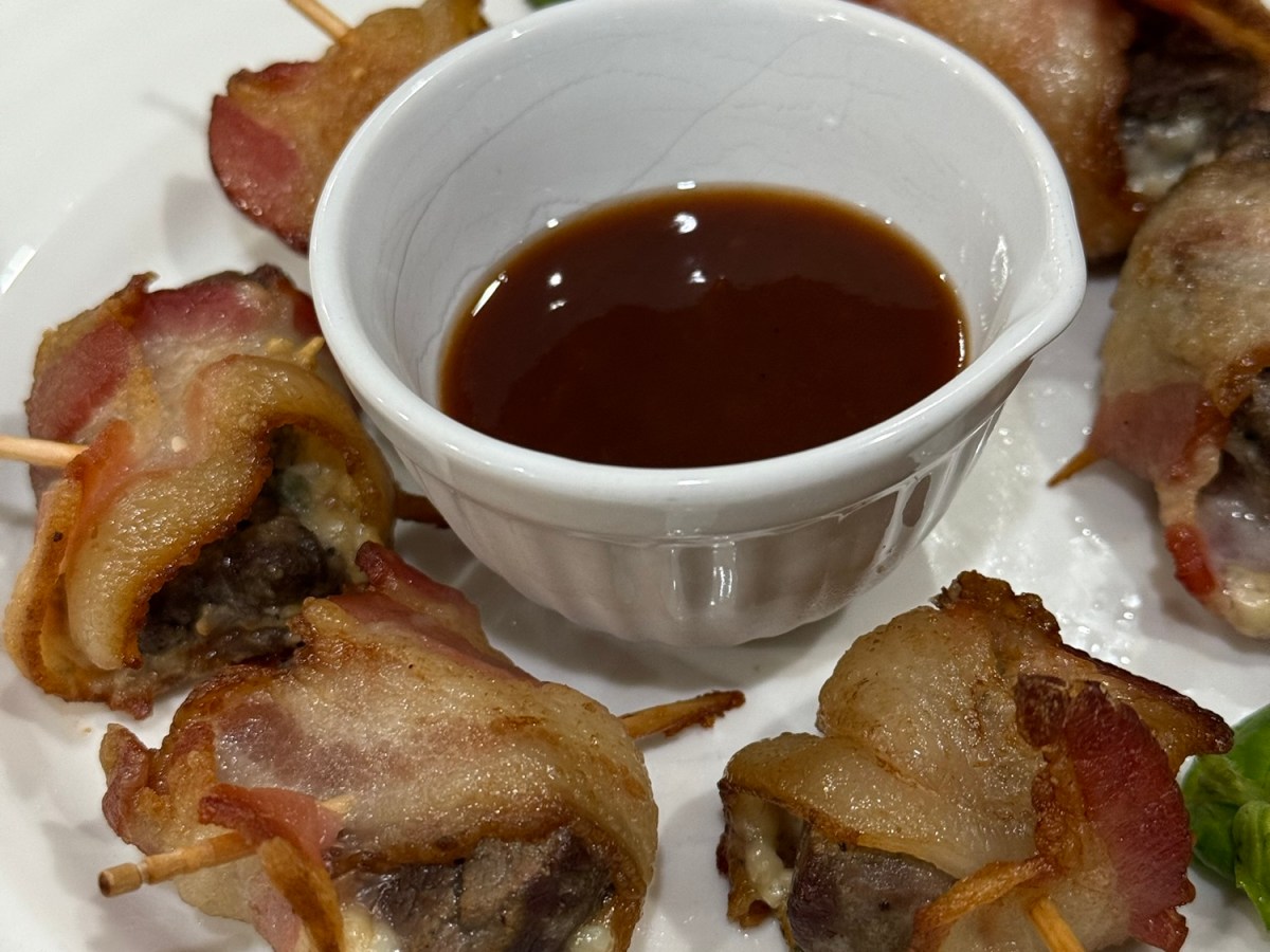 Beef Tenderloin & Gorgonzola Enrobed in&nbsp;Bacon